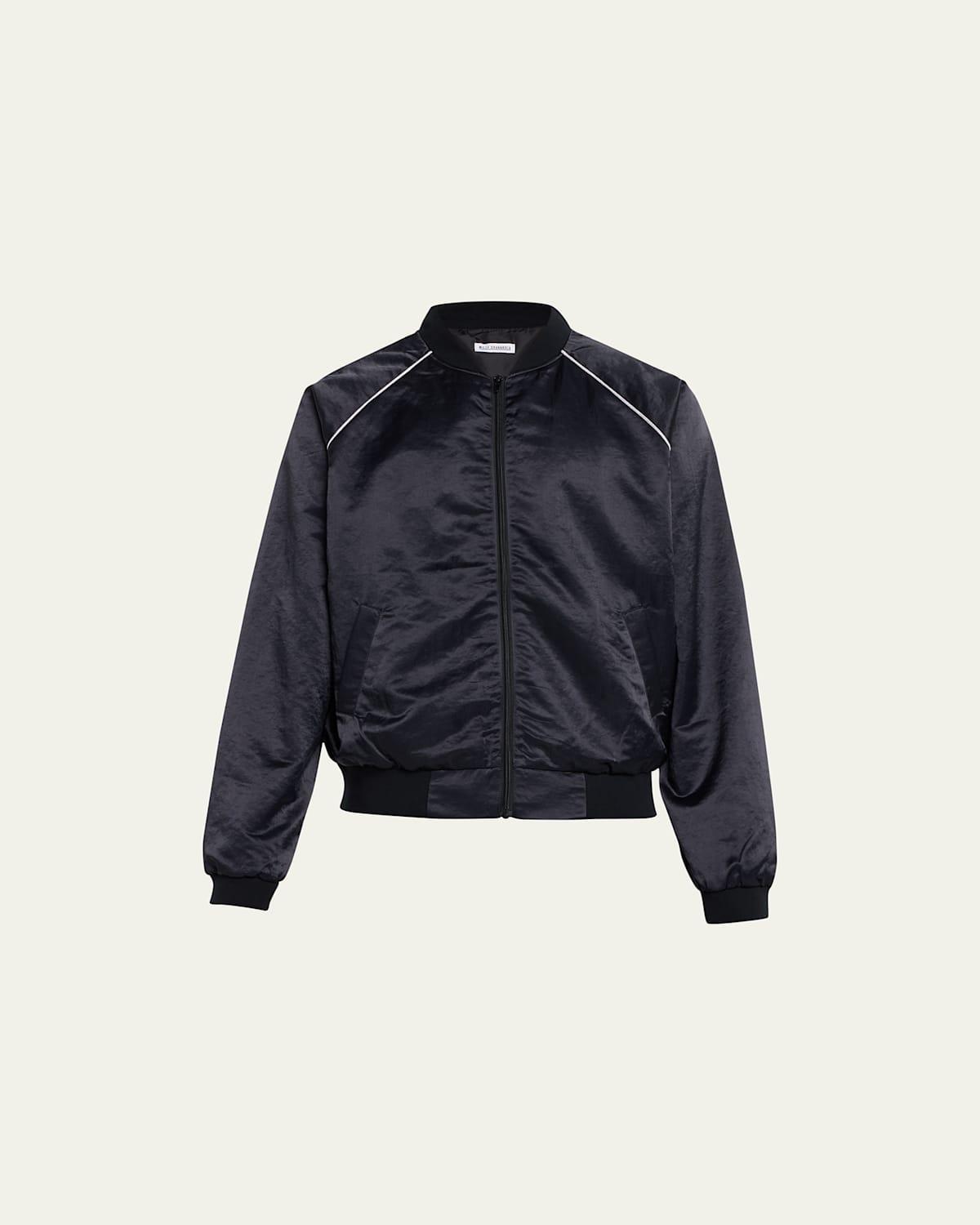 Mens Satin Track Bomber Jacket Product Image