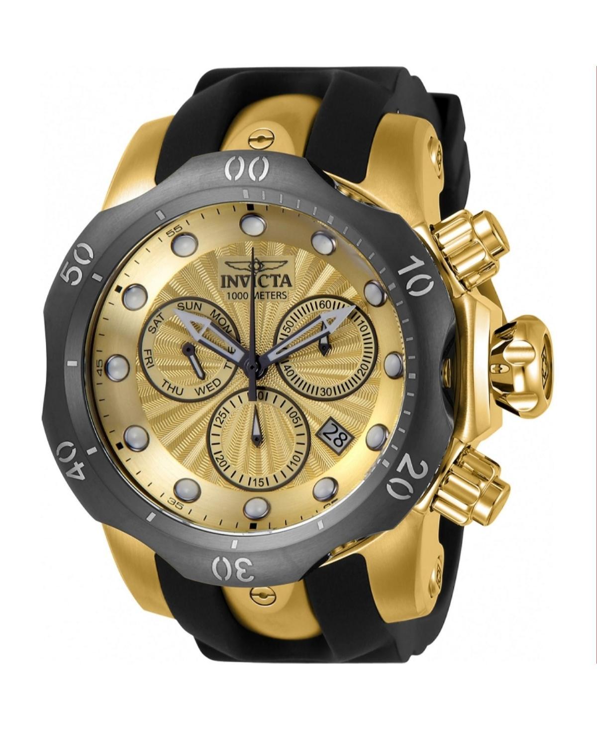 Invicta Mens 24258 Venom Quartz Chronograph Gold Dial Watch - Black Product Image