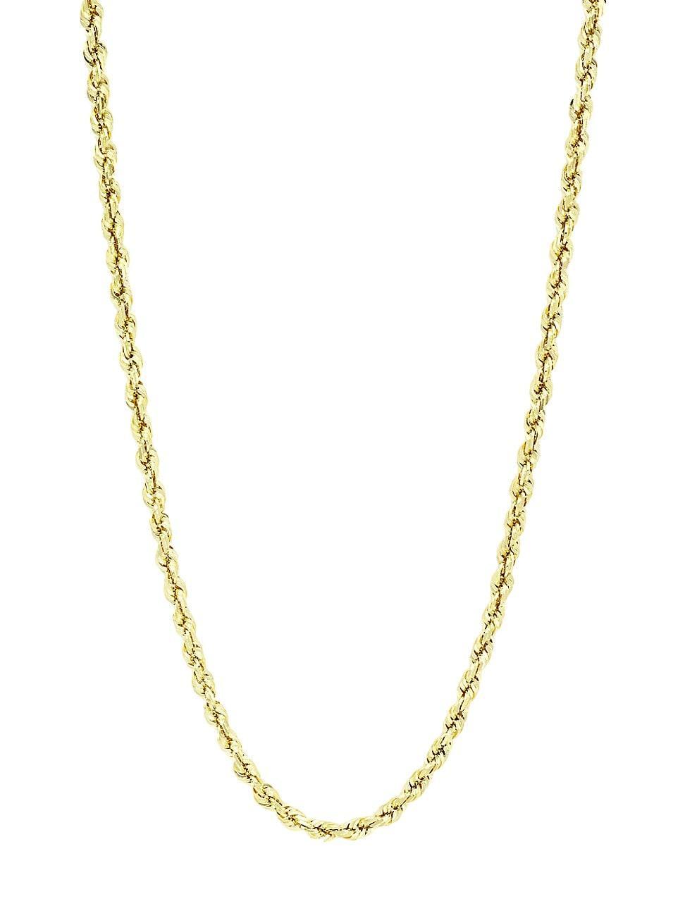 Mens 14K Yellow Gold Rope Chain Necklace/24 Product Image