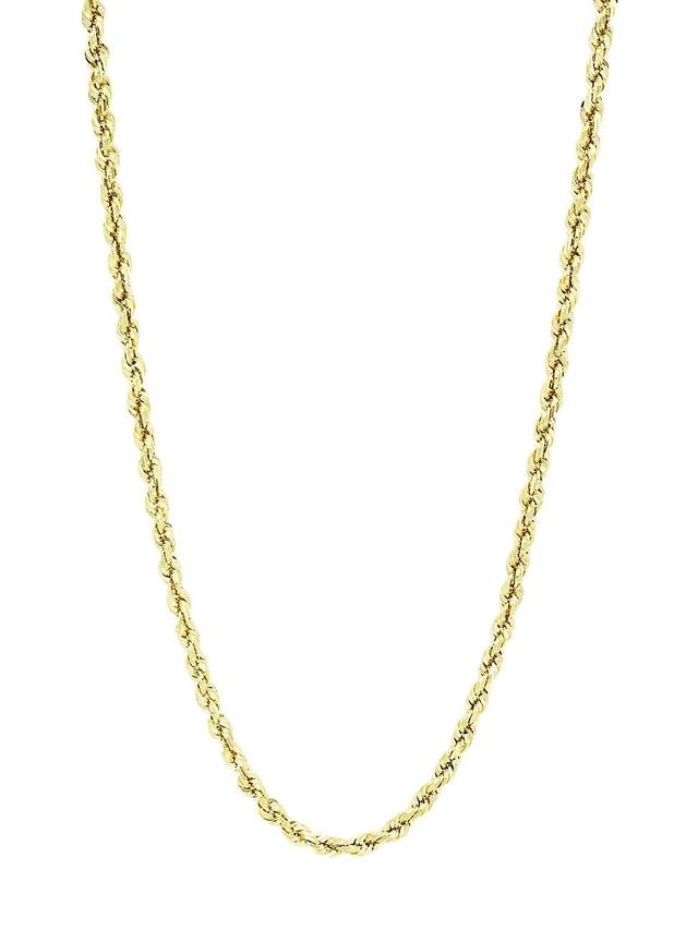 Mens 14K Yellow Gold Rope Chain Necklace/24 Product Image