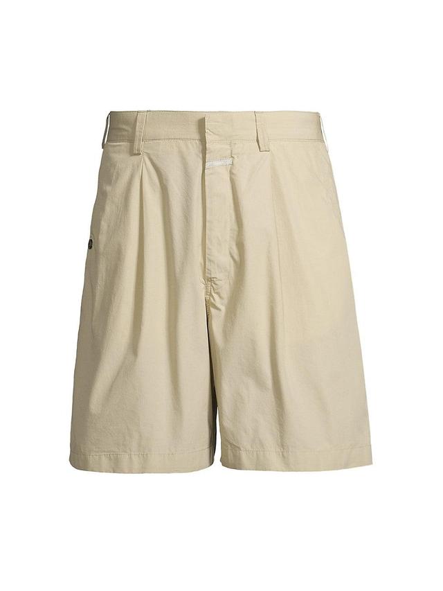 Mens Pleated Cotton Shorts Product Image