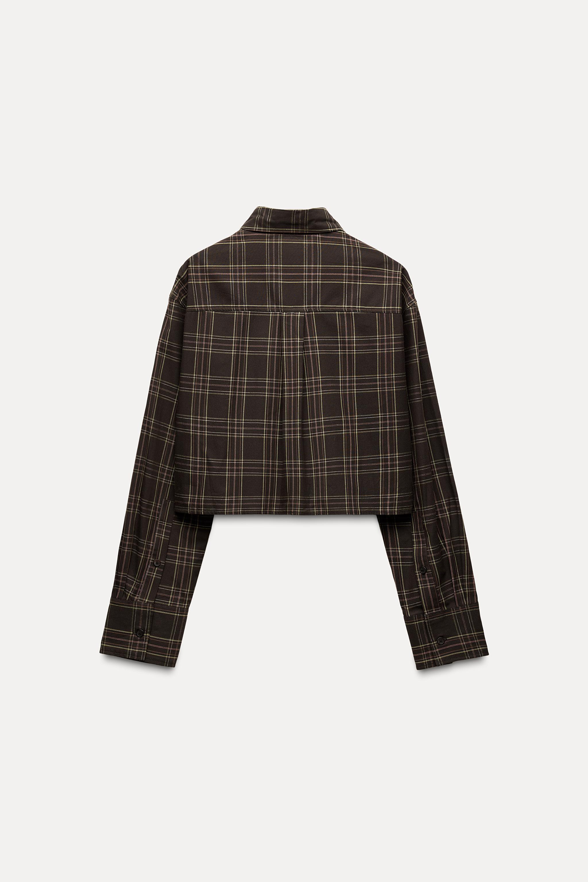 PLAID CROP SHIRT Product Image