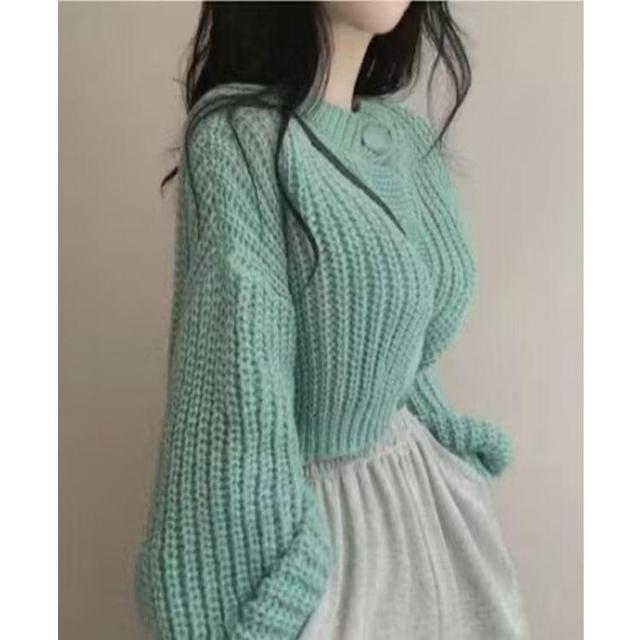 Plain Button-Up Chunky Knit Cardigan Product Image