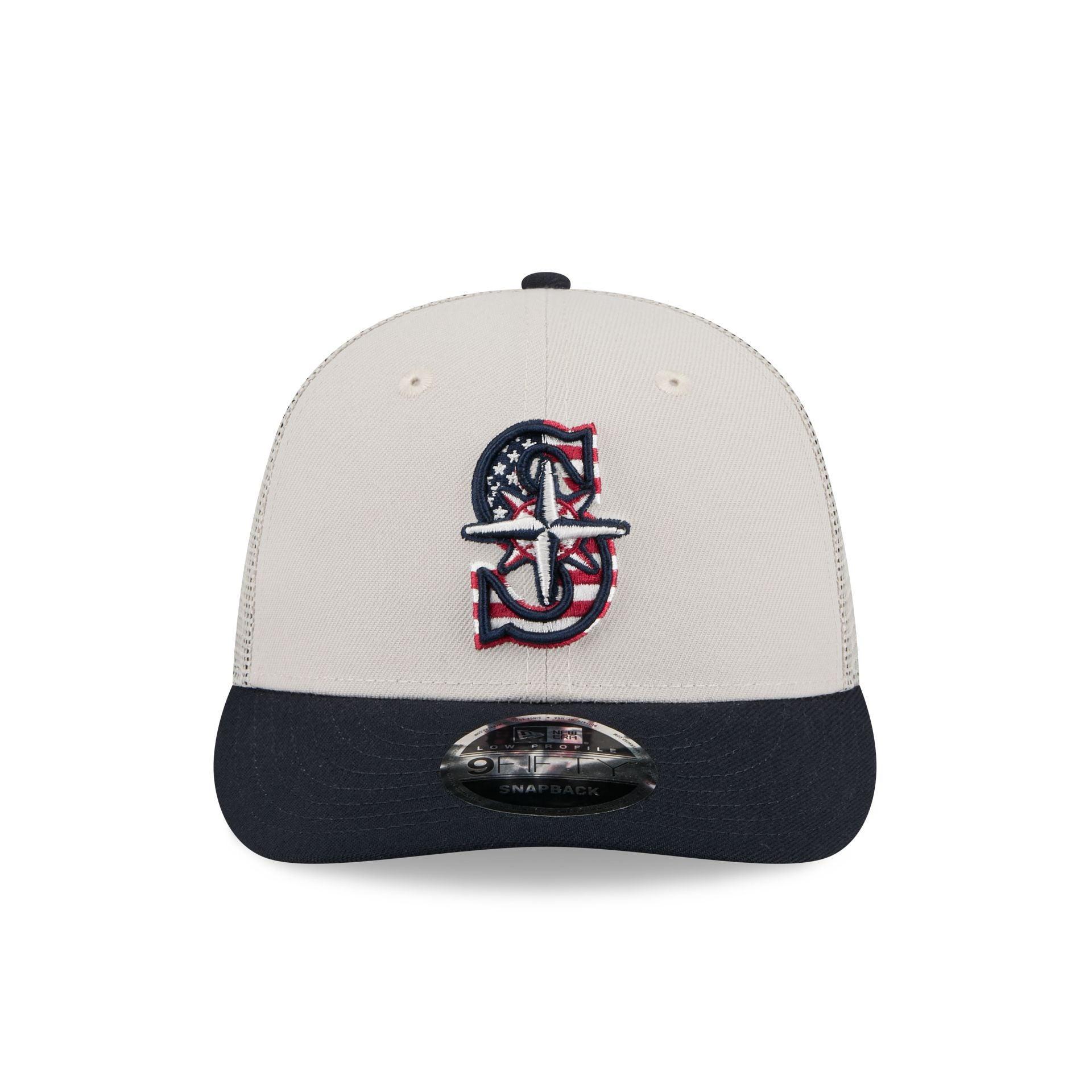 Seattle Mariners Independence Day 2024 Low Profile 9FIFTY Trucker Hat Male Product Image