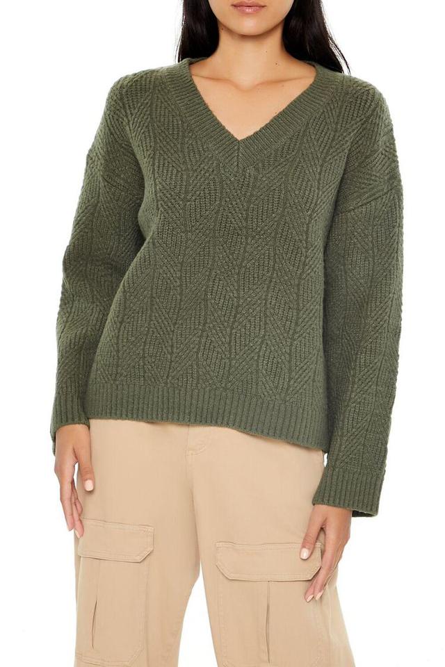 Geo V-Neck Drop-Sleeve Sweater | Forever 21 Product Image