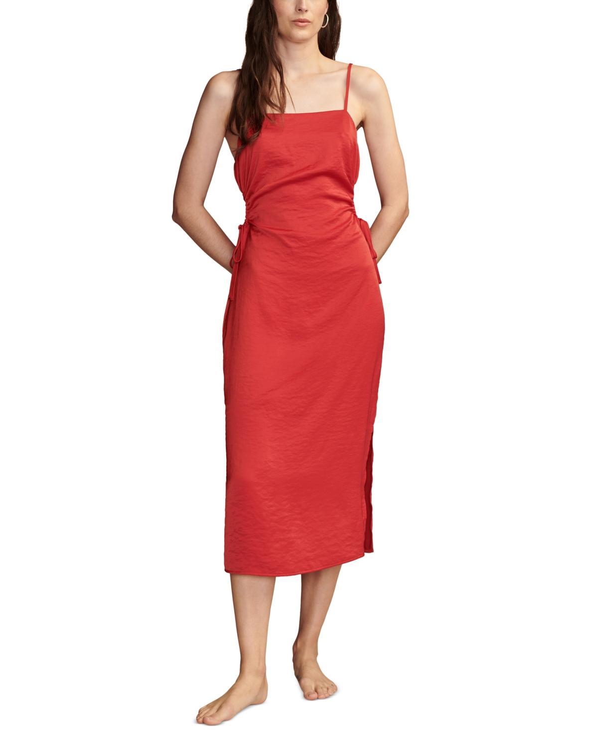 Lucky Brand Womens Cutout Apron-Neck Midi Dress product image