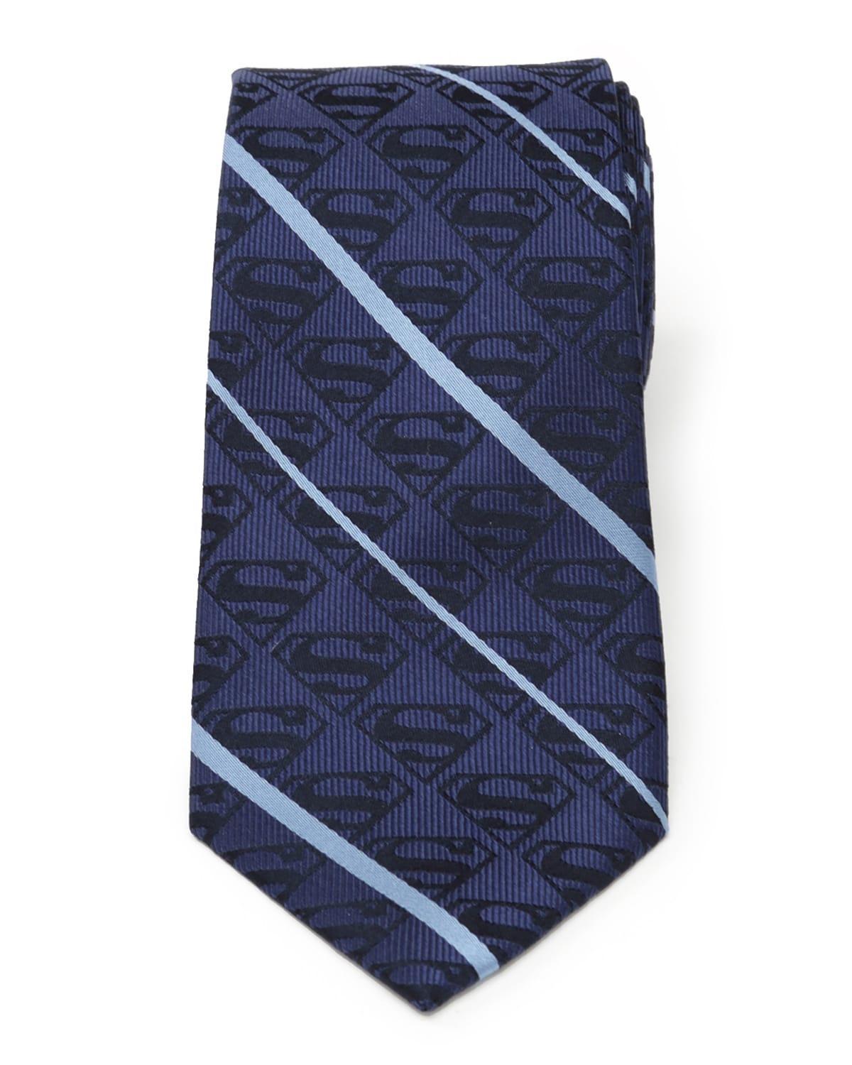 Mens Superman Striped Silk Tie Product Image