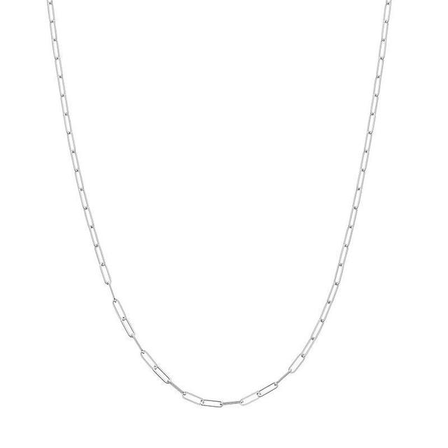 14k Gold Paper Clip Link Chain Necklace, Womens White Product Image