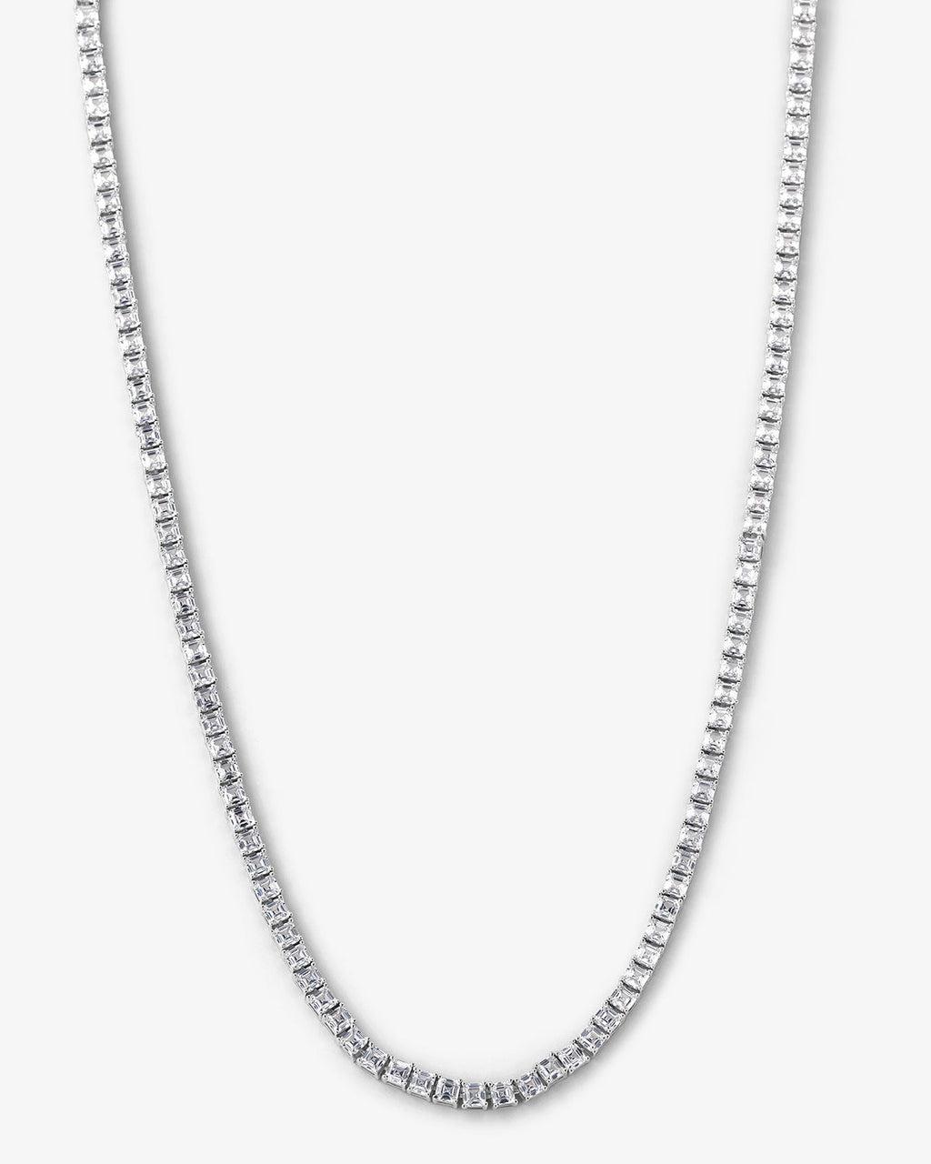 Lil Queen's Tennis Necklace 24" - Silver|White Diamondettes Product Image