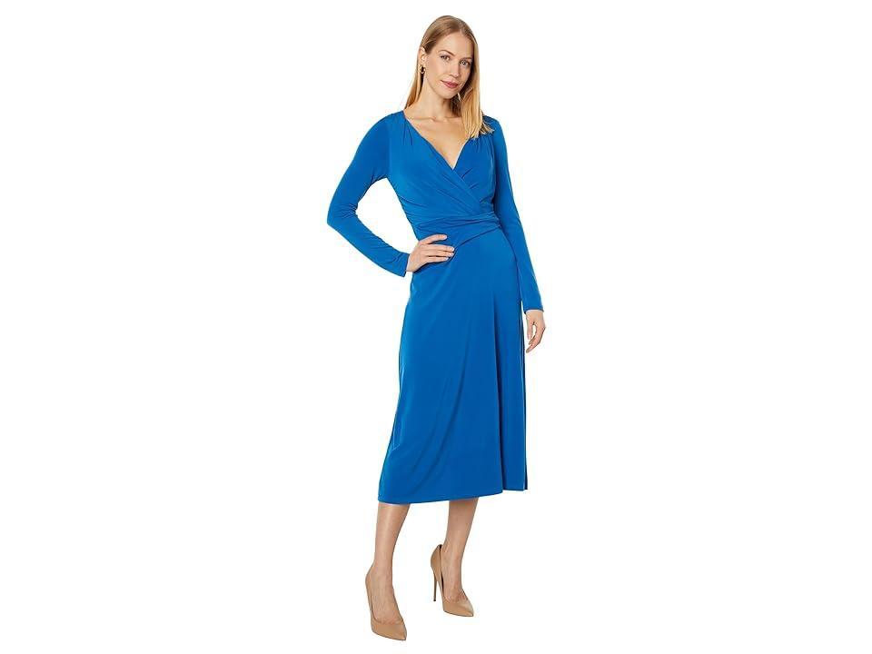 Maggy London Wrap Front Long Sleeve Midi Dress Product Image