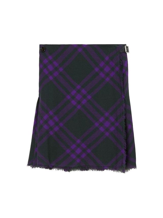 Womens Check Silk Regular-Fit Chiffon Skirt Product Image