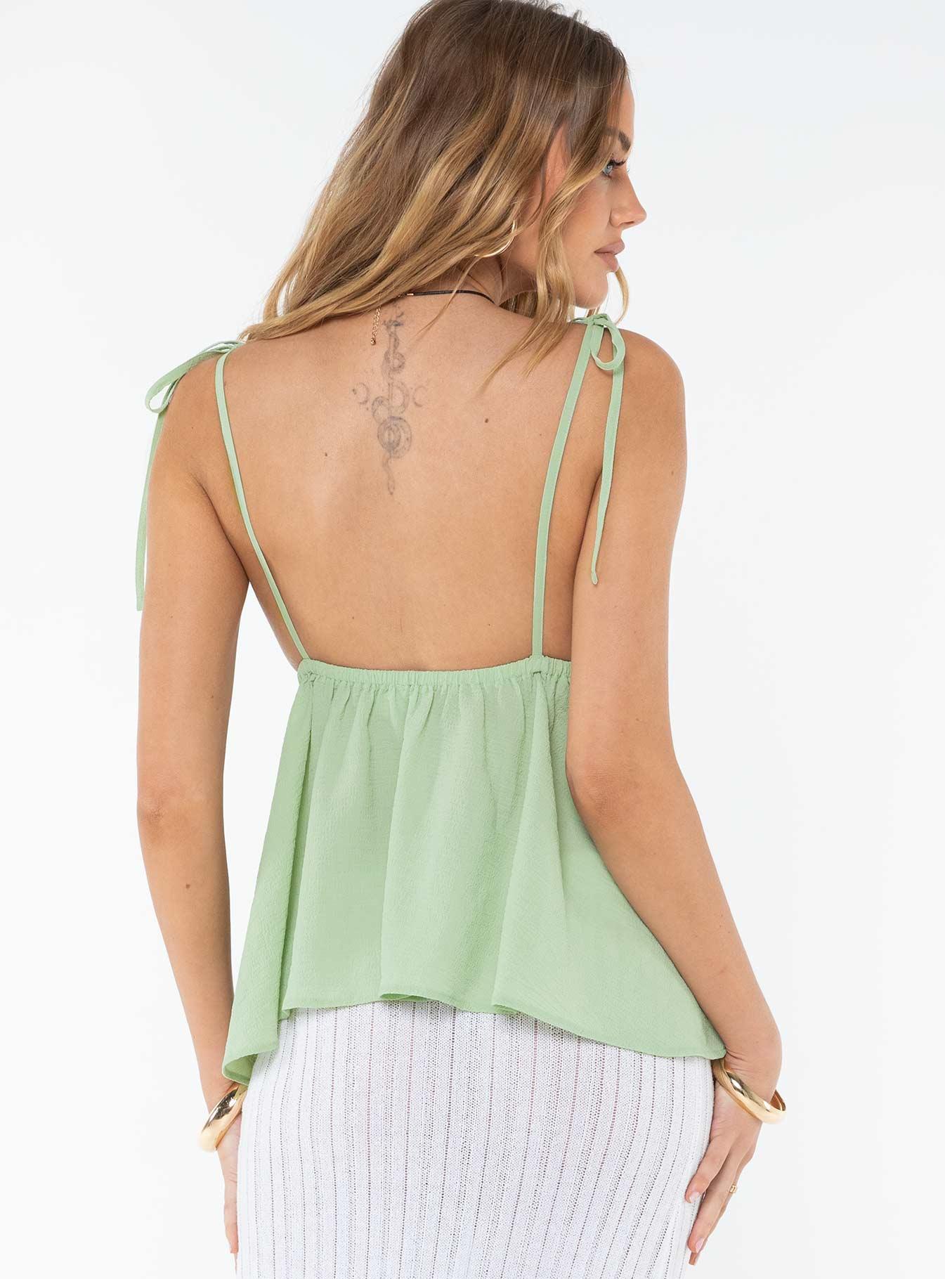 Hearts Flutter Top Green Product Image