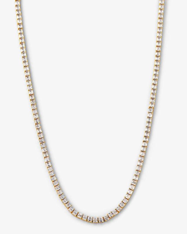 Lil Queen's Tennis Necklace 24" - Gold|White Diamondettes Product Image