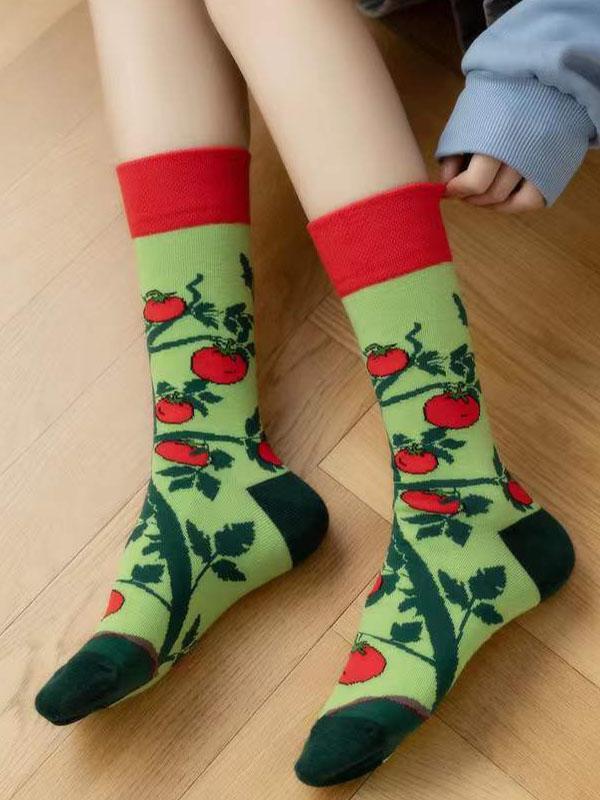 Contrast Color Sweat-Absorbing Socks Accessories Product Image