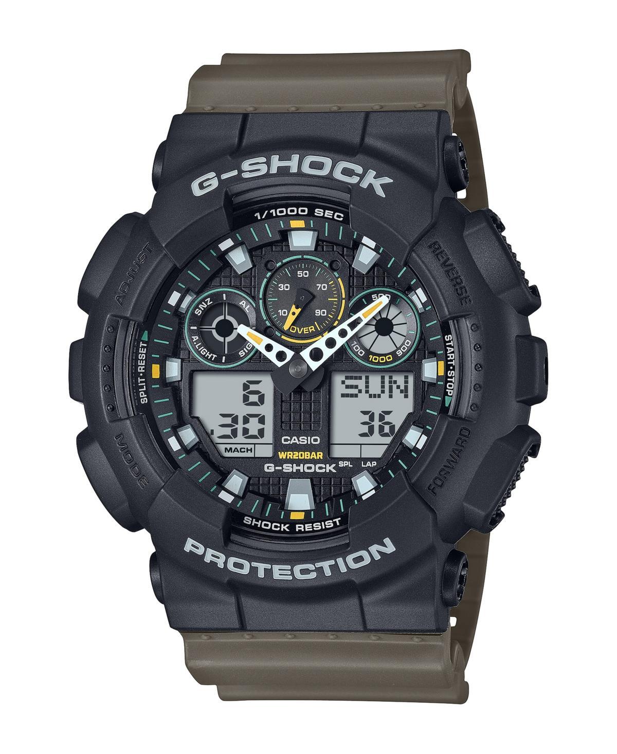 G-Shock Mens Japanese Quartz Black Resin Watch, 51.2mm, GA100TU-1A3 - Black Product Image