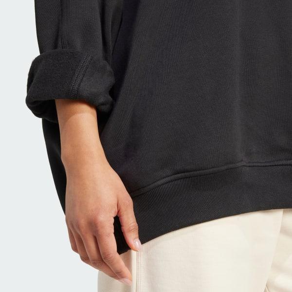 Essentials Fleece Long Oversized Crew Sweatshirt Product Image