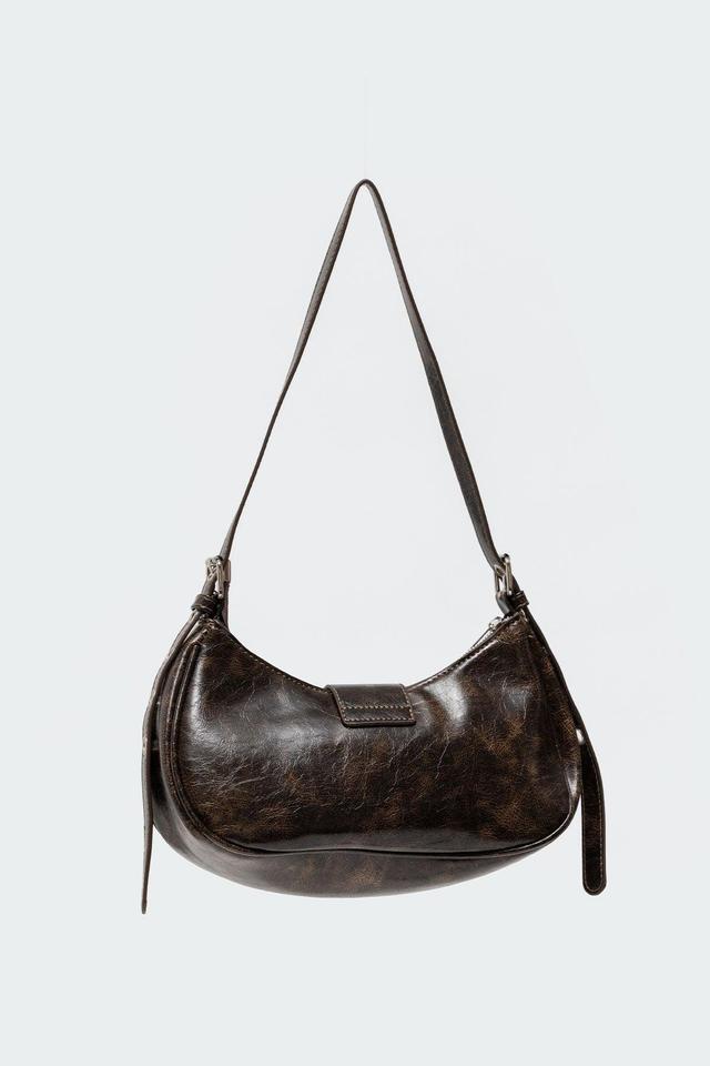 Washed Faux Leather Buckle Bag Product Image