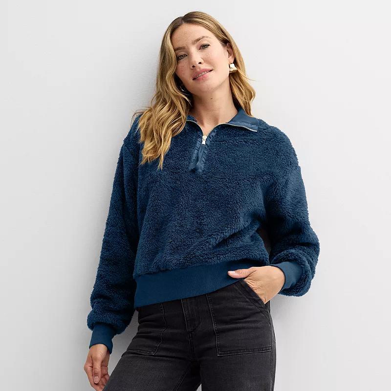 Womens Sonoma Goods For Life Cozy Quarter Zip Pullover Product Image