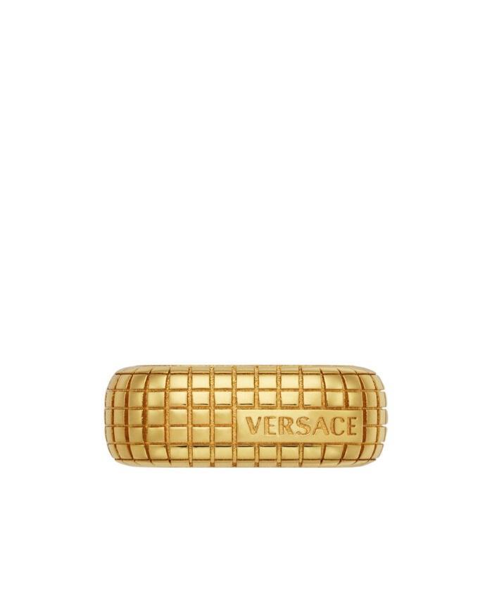 VERSACE Gold Plated Dylos Logo-engraved Ring Product Image