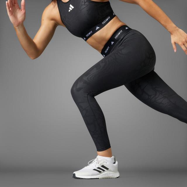 adidas Techfit Printed 7/8 Leggings Black XS Womens Product Image