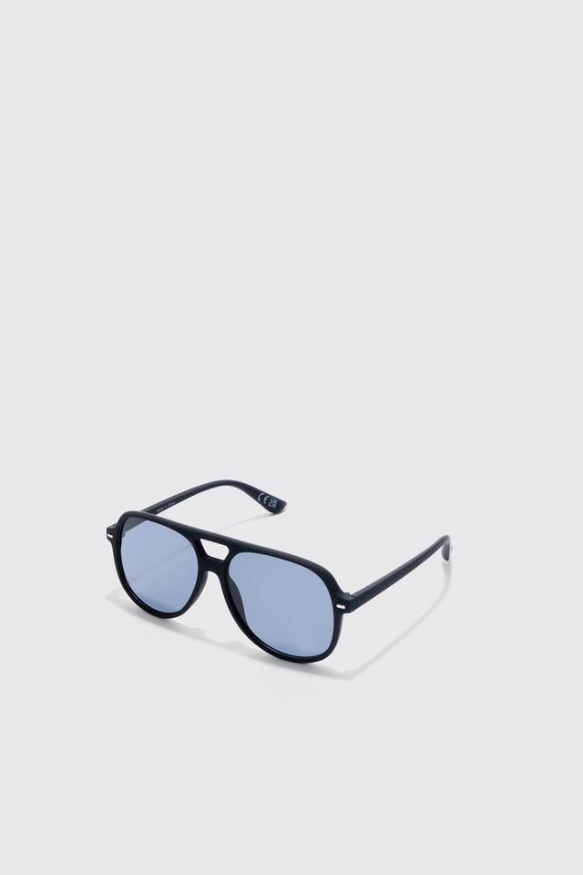 Plastic Aviator Sunglasses | boohooMAN USA Product Image