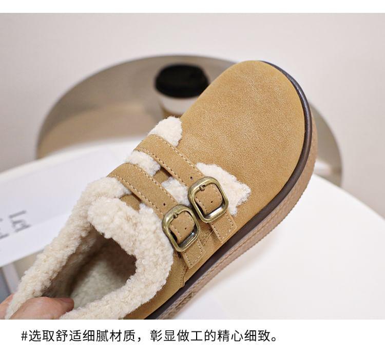 Platform Fleece-Lined Buckled Shoes Product Image