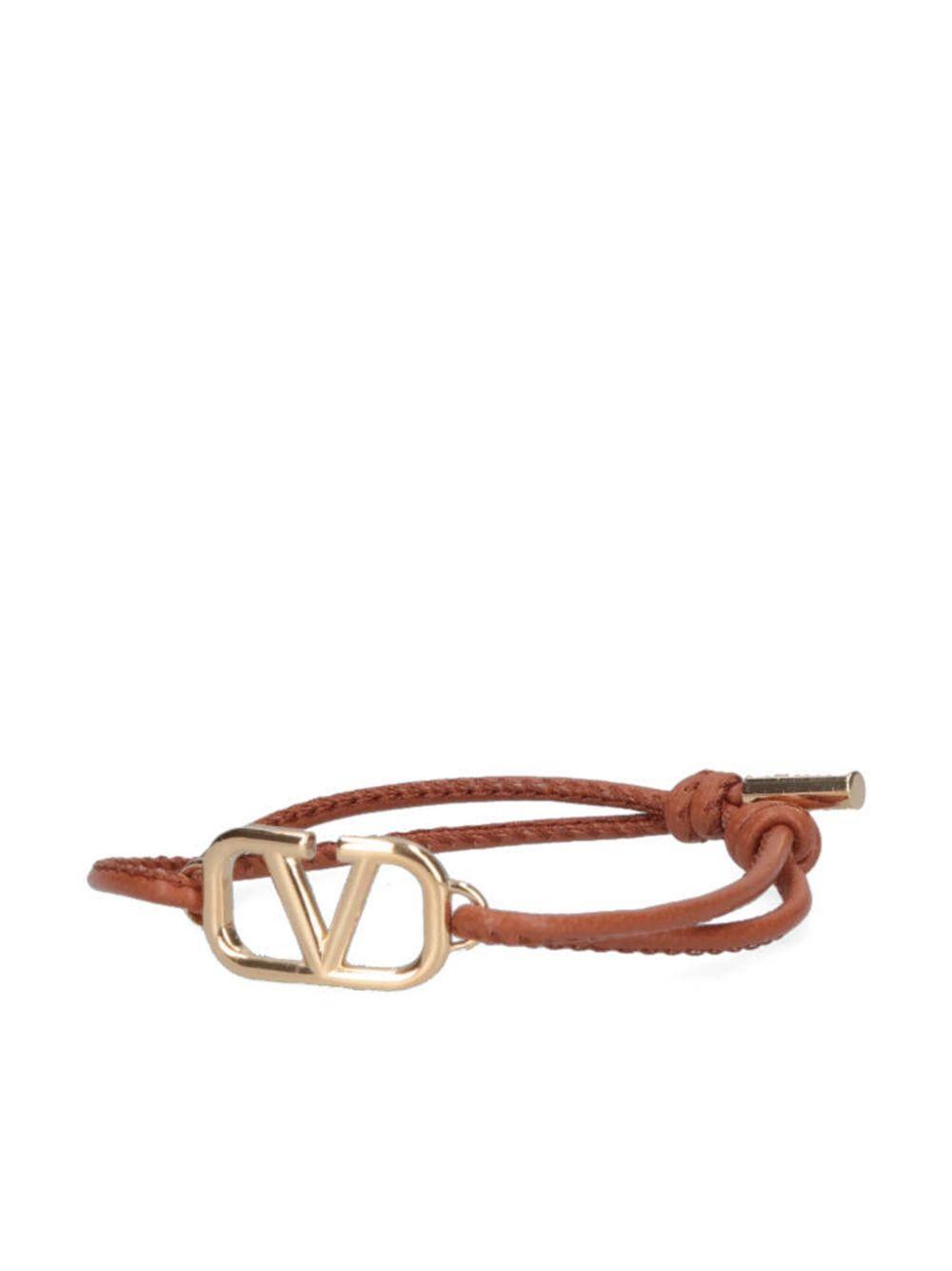 VALENTINO GARAVANI Vlogo Plaque Bracelet In Brown Product Image