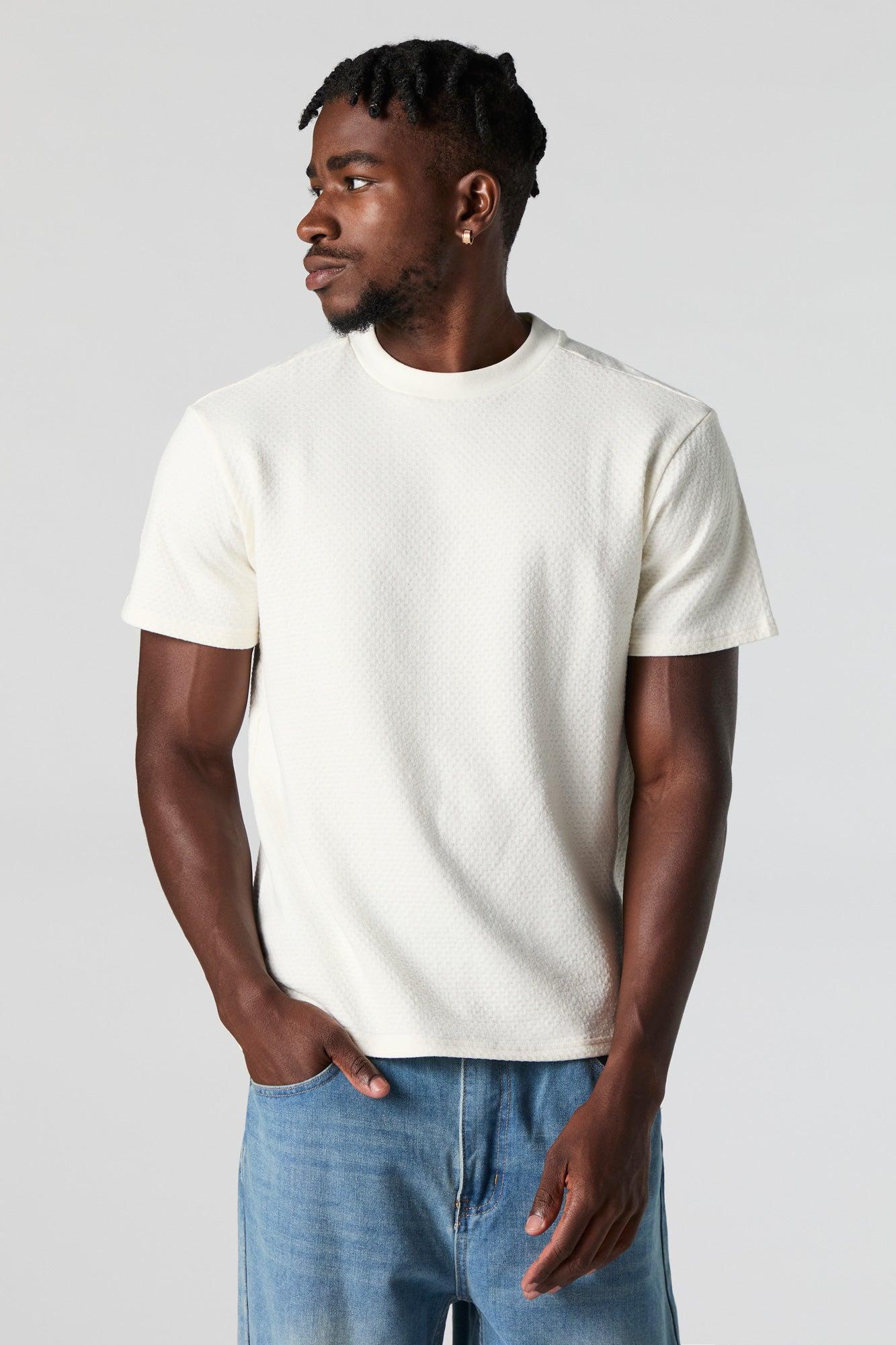 Textured Crewneck T-Shirt Male Product Image