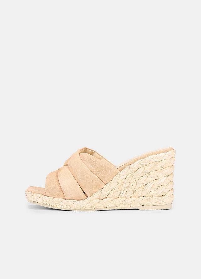 Womens Gilian Suede Wedge Sandal, Blonde, Size 11 Vince Product Image