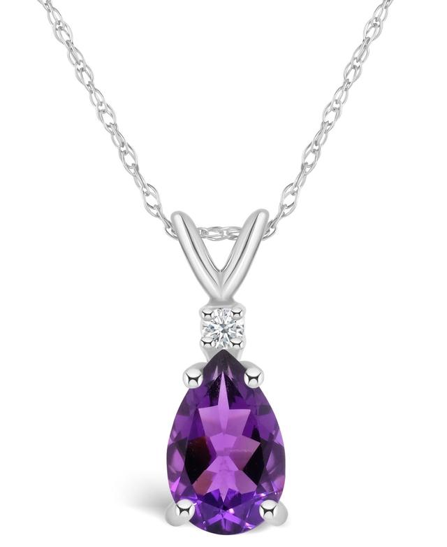 Amethyst (1 ct. t.w.) and Diamond Accent Pendant Necklace in 14K Yellow Gold or 14K White Gold Product Image