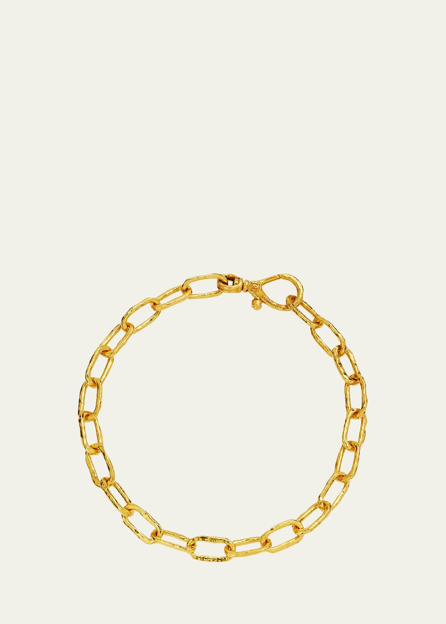 Mens 24K Yellow Gold Chain Bracelet Product Image