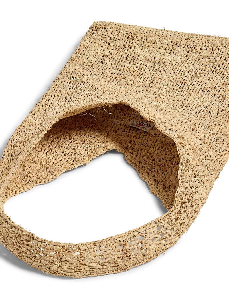 Raffia Crochet Hobo Tote - Natural Product Image