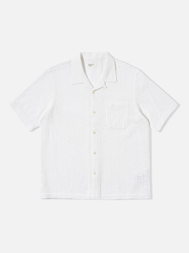 Universal Works Road Shirt in White Bobble Cotton Product Image