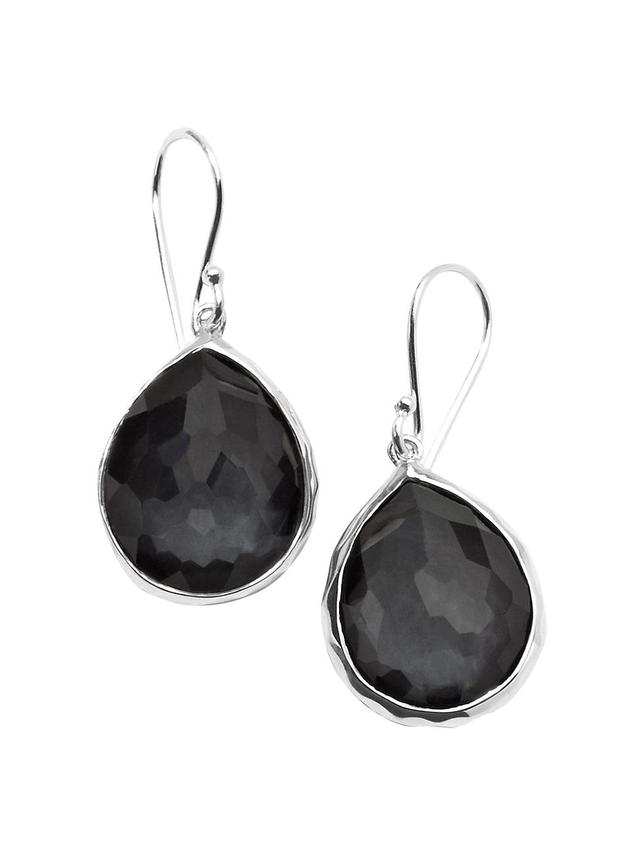 Ippolita Sterling Silver Wonderland Hematite and Clear Quartz Doublet Mini Teardrop Earrings Product Image