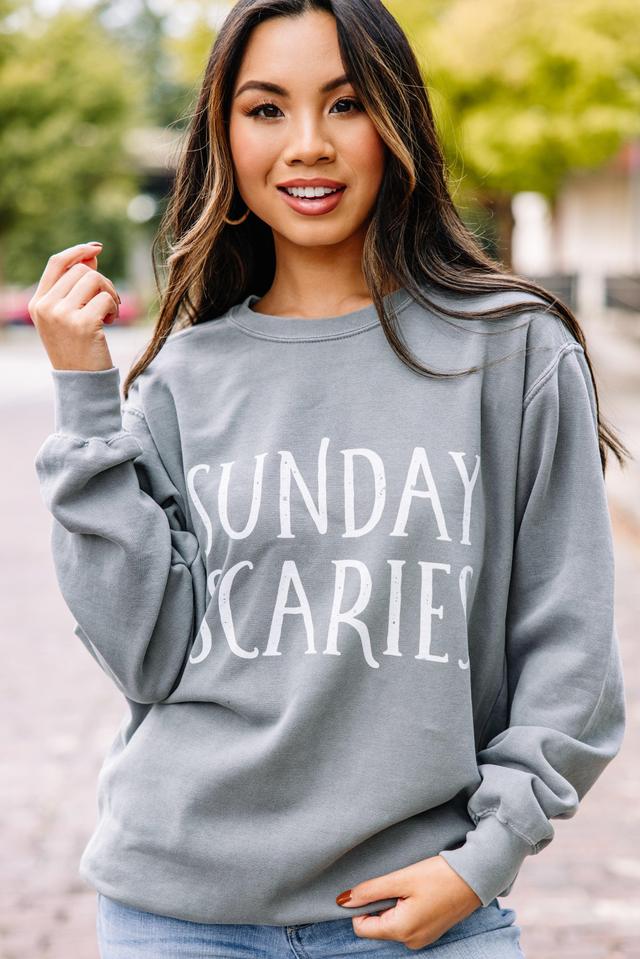 Comfort Colors: Sunday Scaries Gray Graphic Sweatshirt Female Product Image