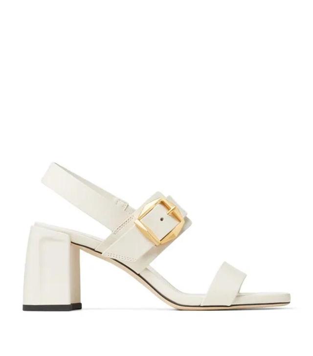 JIMMY CHOO Hawke 75 Leather Sandals In Cream Product Image