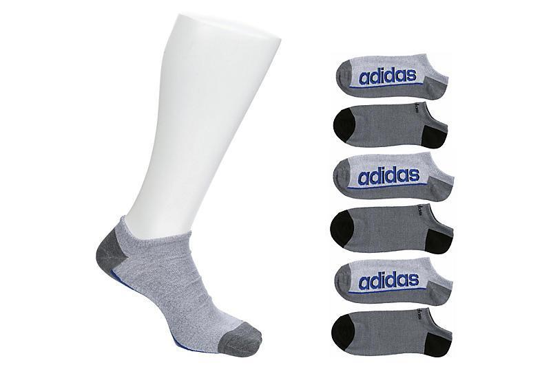 Adidas Men's Medium Superlite Linear 3 No Show Socks 6 Pairs Product Image