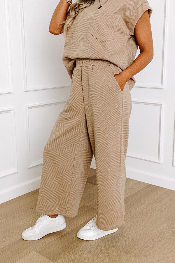 Cue The Cozy High Waist Pants in Warm Taupe Product Image