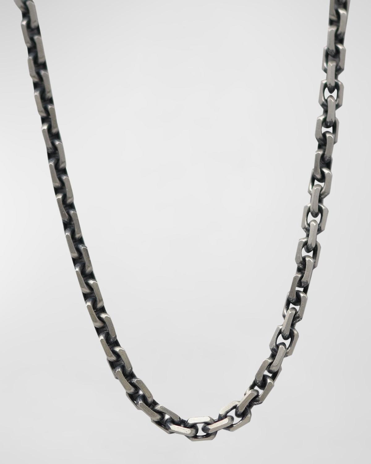 Mens Sterling Silver Belcher Flat Chain Necklace, 24L Product Image