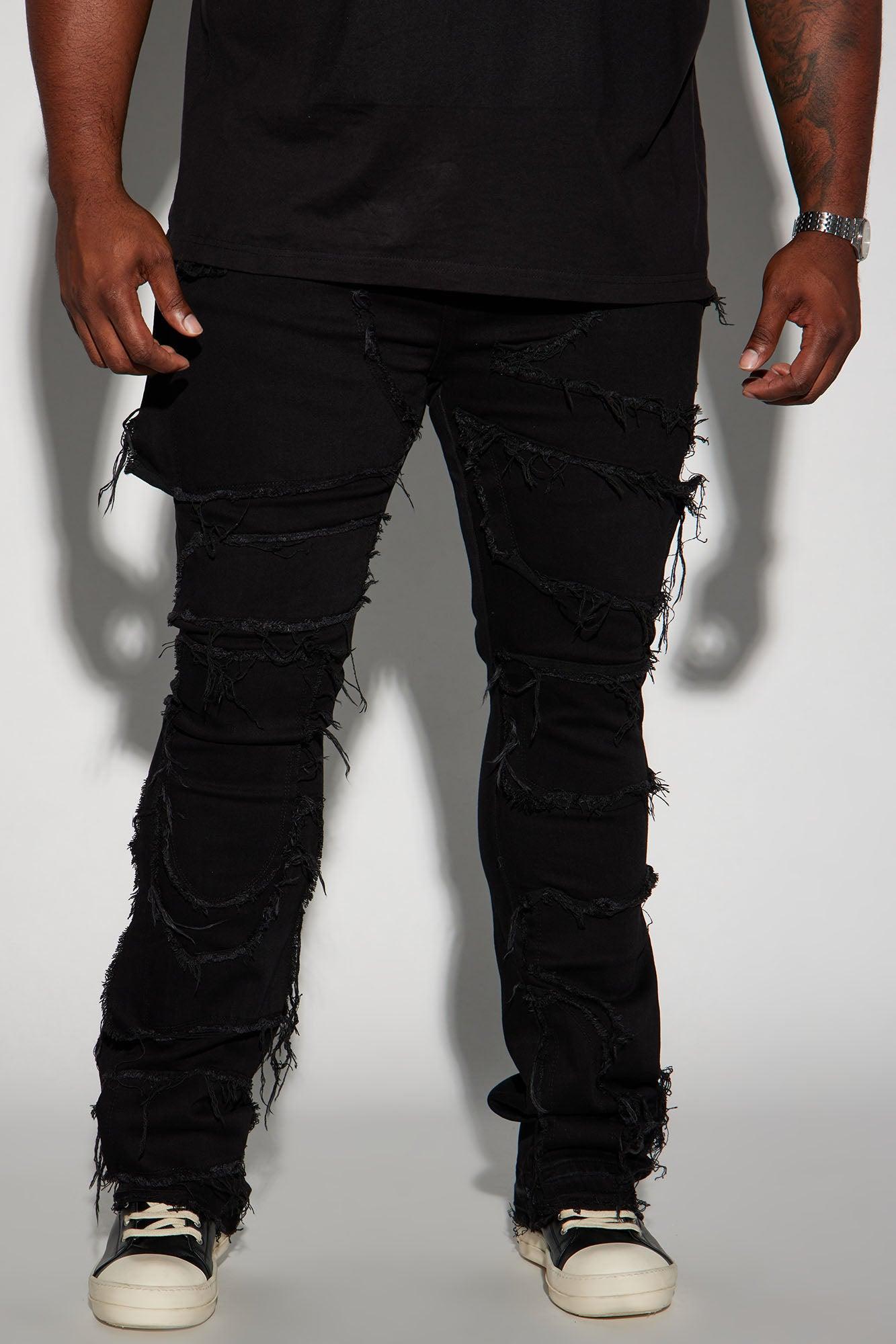 Patch It Up Stacked Skinny Flare Jeans - Black Product Image