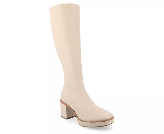 Journee Collection Tru Comfort Foam Alondra Womens Knee-High Boots Ivory Product Image