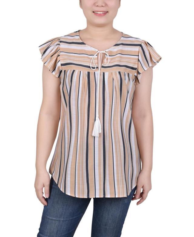 Petite Size Drawstring Neck Top Product Image