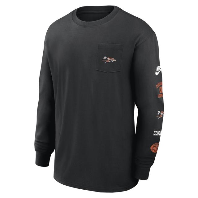 Mens Nike Cincinnati Bengals Rewind Heavy Max 90 Pocket Long Sleeve T-Shirt Product Image