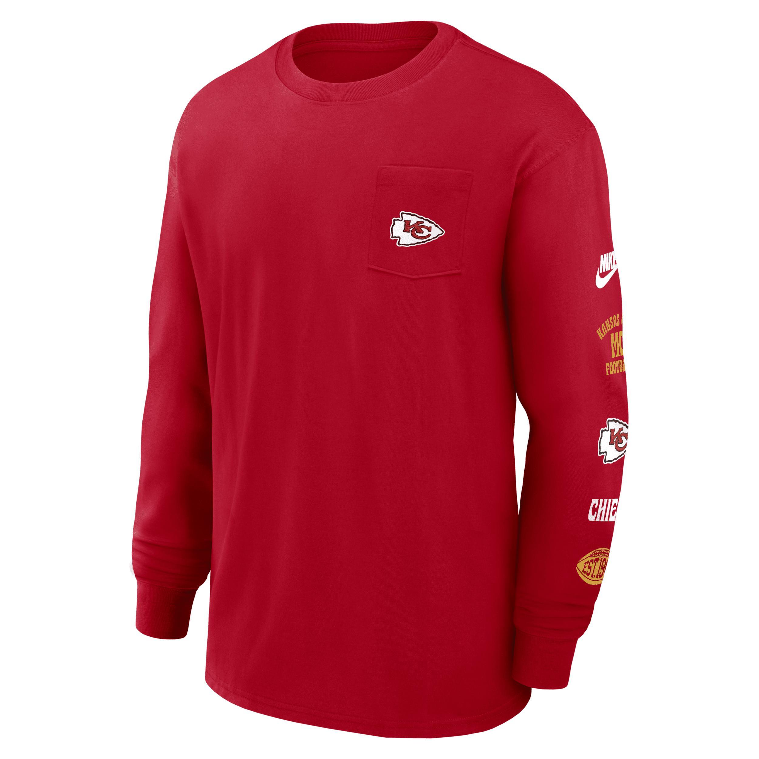 Kansas City Chiefs Rewind Max90 Pocket Nike Men's NFL Long-Sleeve T-Shirt Product Image