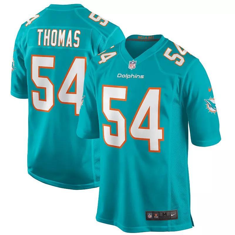 Mens Nike Zach Thomas Aqua Miami Dolphins Game Retired Player Jersey Turquoise A Product Image