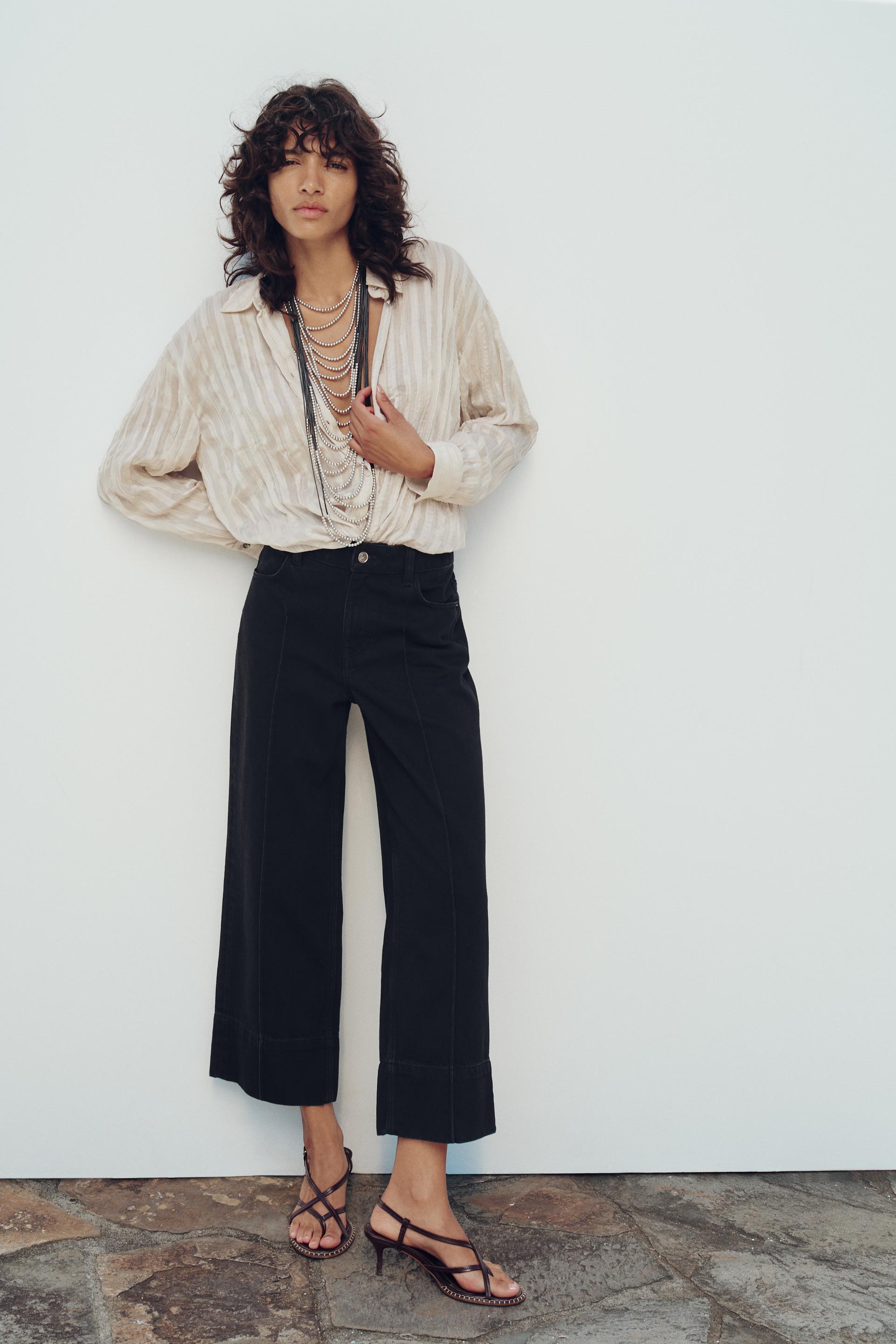 HIGH-WAISTED Z1975 CROPPED WIDE LEG JEANS product image