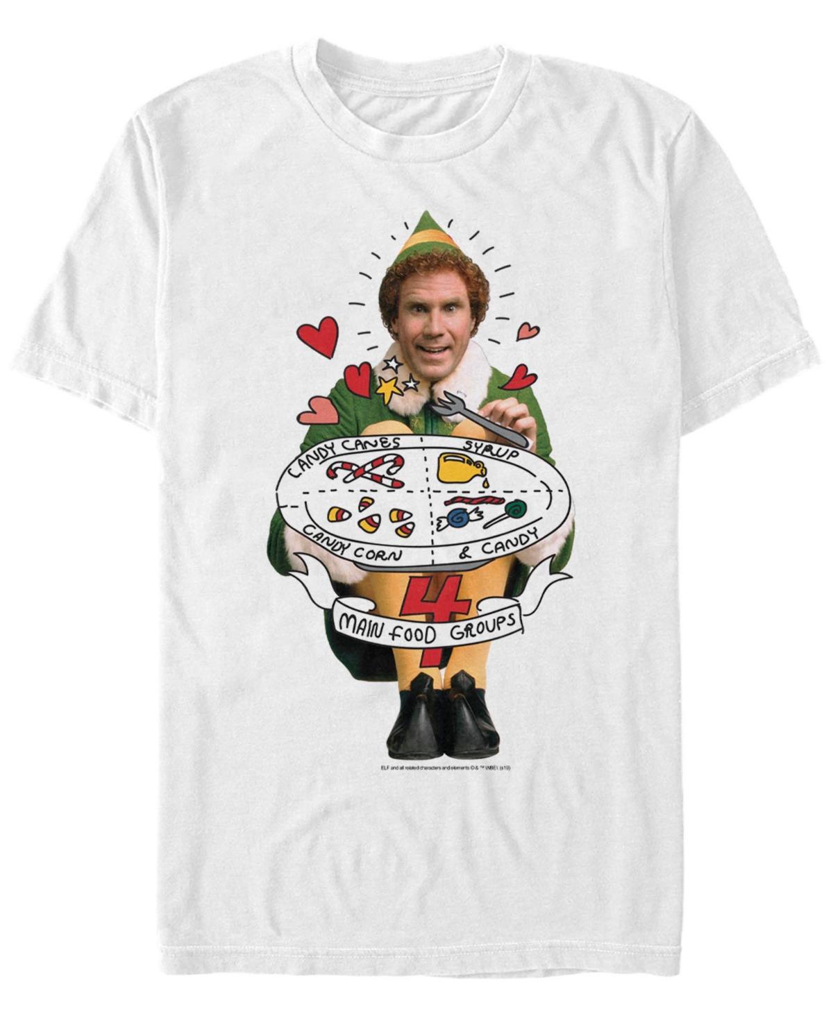 Mens Elf Food Groups Doodle Short Sleeve T-shirt Product Image