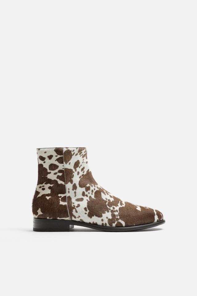 ANIMAL PRINT LEATHER BOOTS Product Image