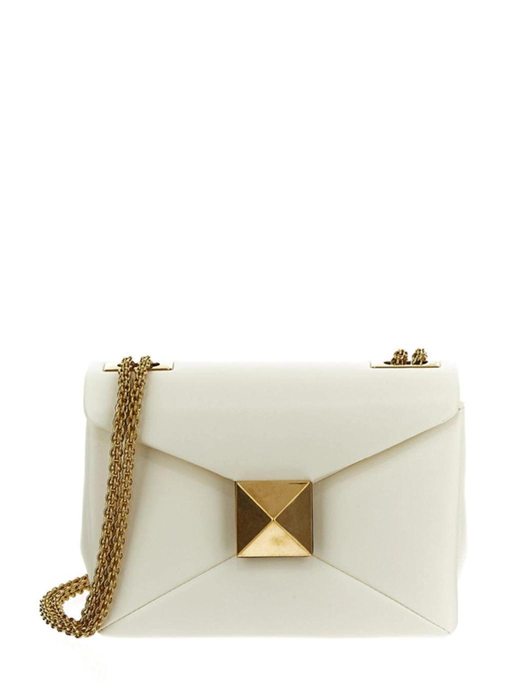 One Stud Nappa-leather Shoulder Bag In Ivory Product Image