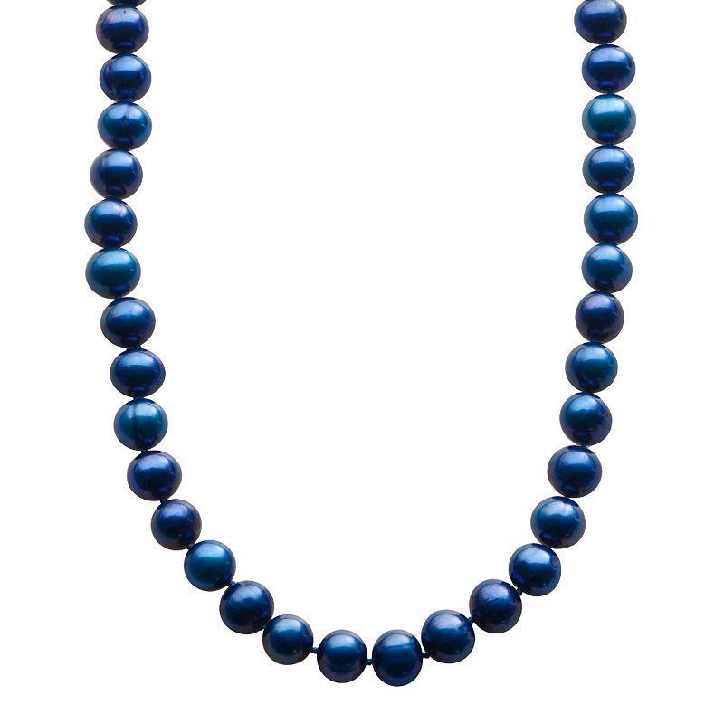 PearLustre by Imperial Dyed Freshwater Cultured Pearl Sterling Silver Necklace, Womens Blue Product Image